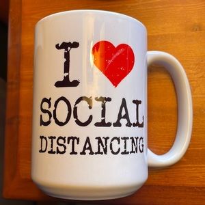 I ❤️ social distancing mug. Oversized Dishwasher safe!